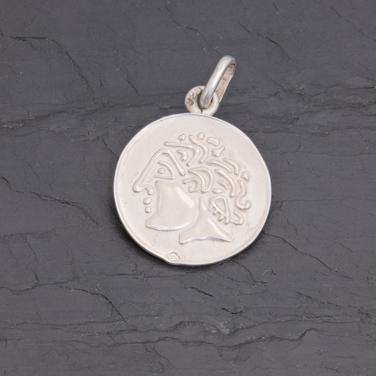 Médaille gauloise Tête celte CTS-6 argent 19 mm | Pattrice