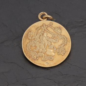 Médaille gauloise Tête celte C3-1 vermeil patiné | Pattrice