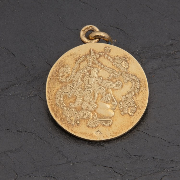 Médaille gauloise Tête celte C3-1 vermeil patiné | Pattrice