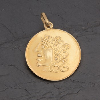 Médaille gauloise Tête celte CTS-4 vermeil patiné | Pattrice