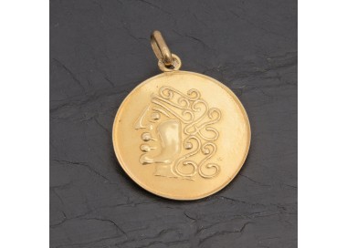 Médaille gauloise Tête celte CTS-4 vermeil patiné | Pattrice