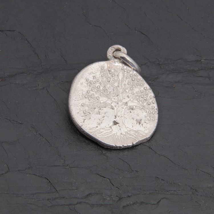 Médaille Arbre de vie en argent antique rhodié | Pattrice